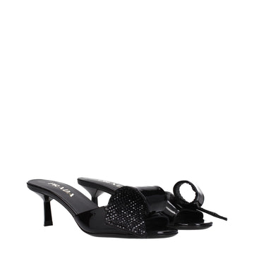 Prada Black Leather Sandals
