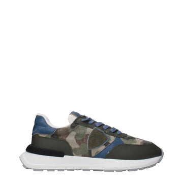 Philippe Model Green Fabric Athletic Sneakers