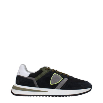 Philippe Model Blue Leather Athletic Sneakers