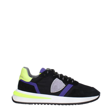 Philippe Model Black Fabric Athletic Sneakers