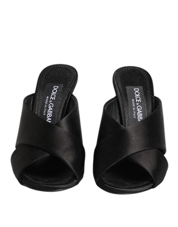 Dolce & Gabbana Black Keira Baroque High Heel Sandals Shoes
