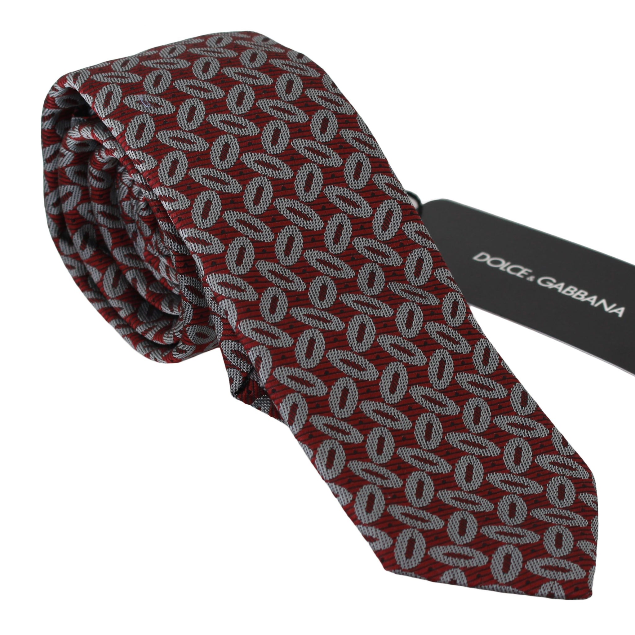 Dolce & Gabbana Red 100% Silk Printed Wide Necktie Men Tie