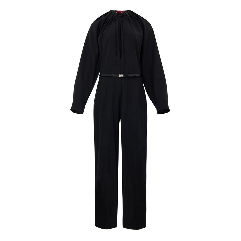 【GUCCI】BLACK WOOL JUMPSUITS Gucci Black Wool Jumpsuit