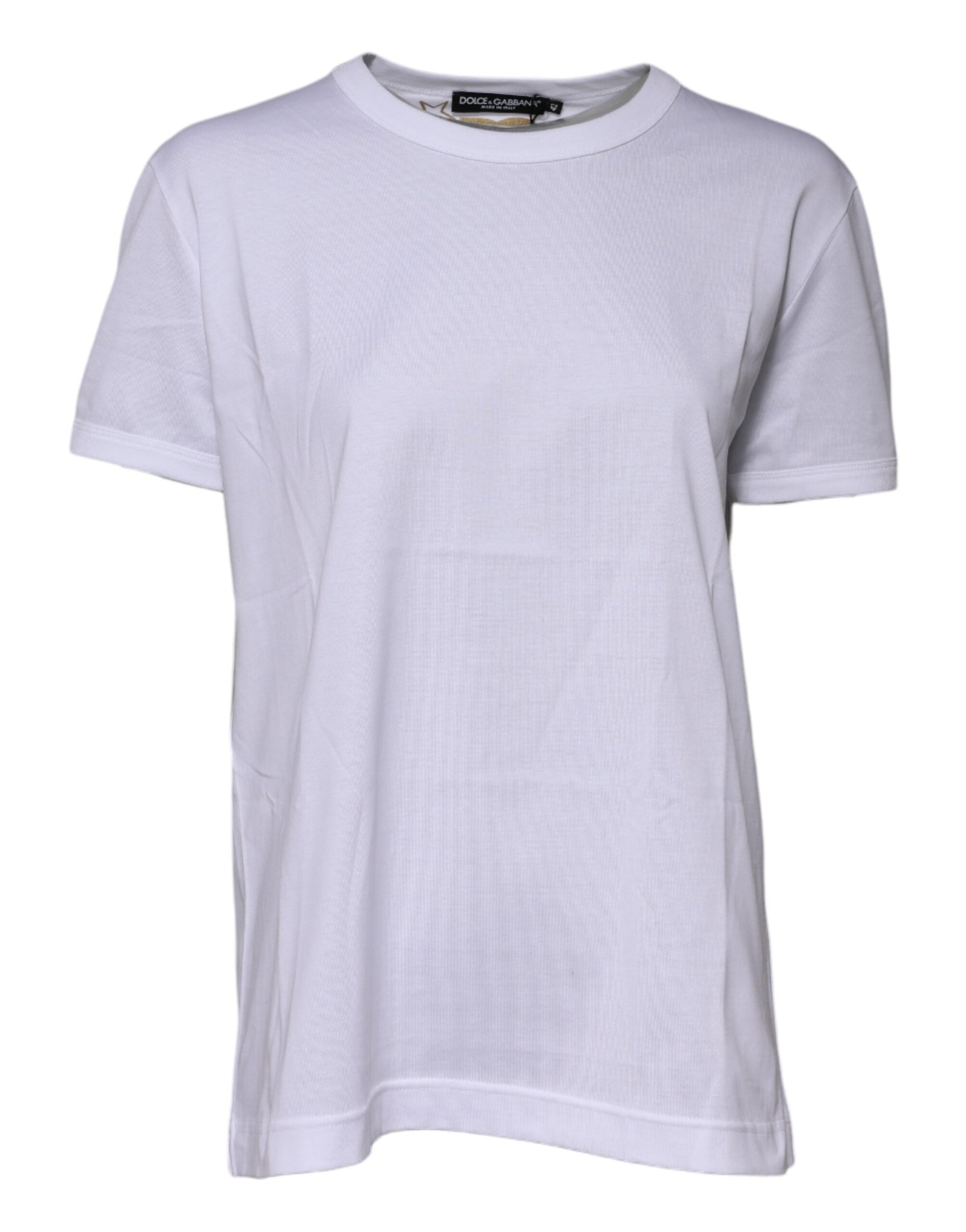 Dolce & Gabbana White Cotton Goodluck 2022 Crew Neck T-shirt