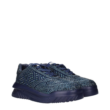 Versace Blue Fabric Chunky Sneakers