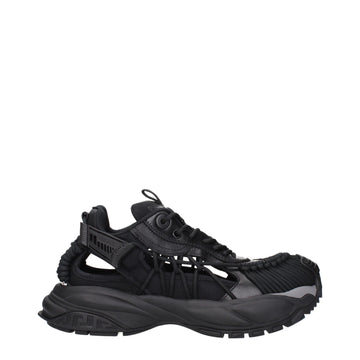 Versace Black Leather Athletic Sneakers