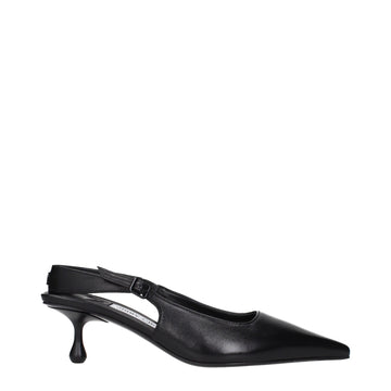 Jimmy Choo Black Leather Flat Sandals