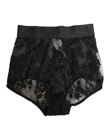 Dolce & Gabbana High Waist Briefs Black Floral Lace  Underwear