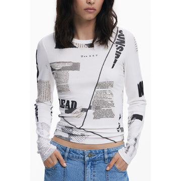 Desigual White Elastane Women Top
