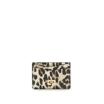 Ganni Leopard Bou Card Holder