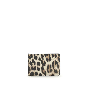 Ganni Leopard Bou Card Holder