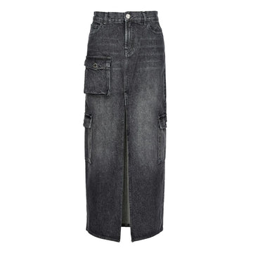 PINKO Black Cotton Skirt