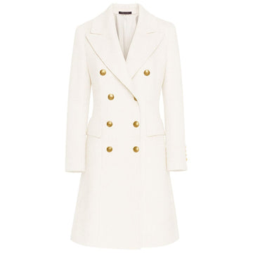 Made in Italy White Wool Jackets & Coat