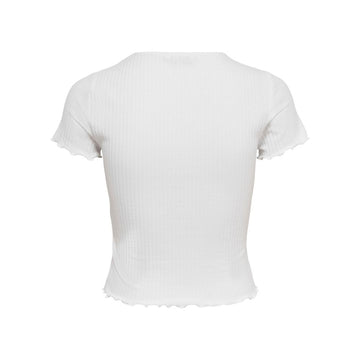 Only White Polyester T-Shirt