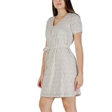 Vila Clothes Beige Recycled Polyester Short