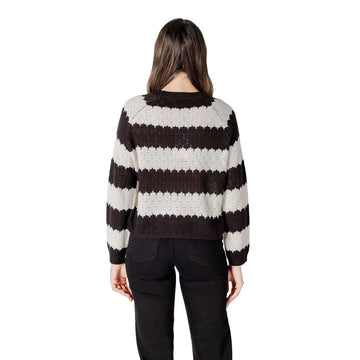 Jacqueline De Yong Black And White Marabou Sweater
