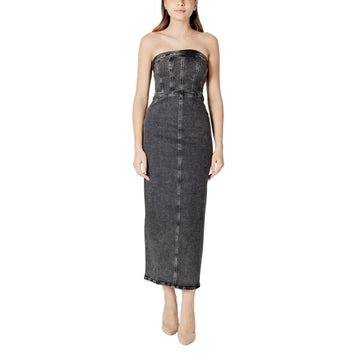 ICHI Black Cotton Midi