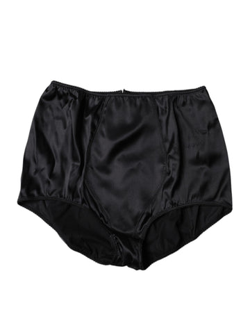 Dolce & Gabbana Black Silk Stretch High Waist Girdle Underwear