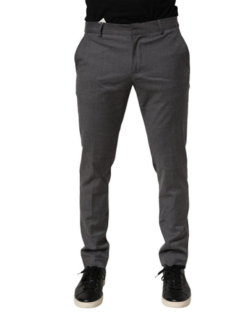 Daniele Alessandrini Gray Polyester Formal Dress Trouser Pants